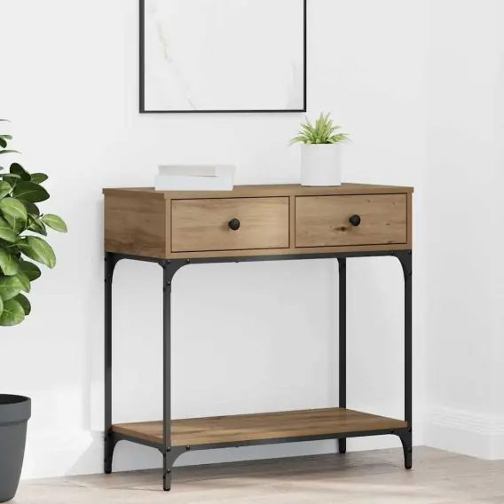 VidaXL Konsola dąb artisan 75 x 34,5 x 75 cm Drewno inżynieryjne - Hurtownia wielobranżowa Lumarko Premium