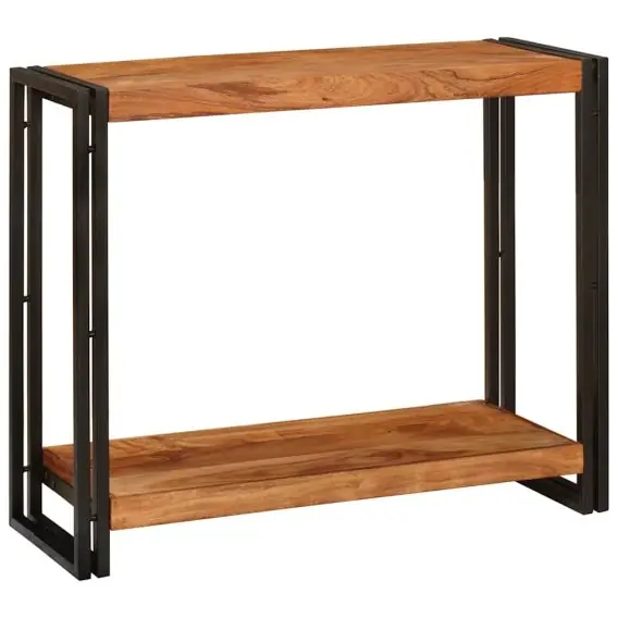 VidaXL Konsola z półką Brązowy 90 x 33 x 75 cm Lite Drewno Akacji - Hurtownia wielobranżowa Lumarko Taniej