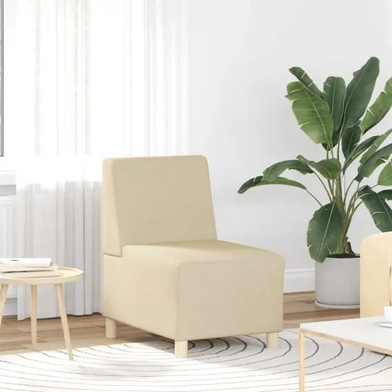 Ostatnia szansa VidaXL Modułowa sofa bez podłokietników Kremowa 55 cm Tkanina - Hurtownia wielobranżowa Lumarko