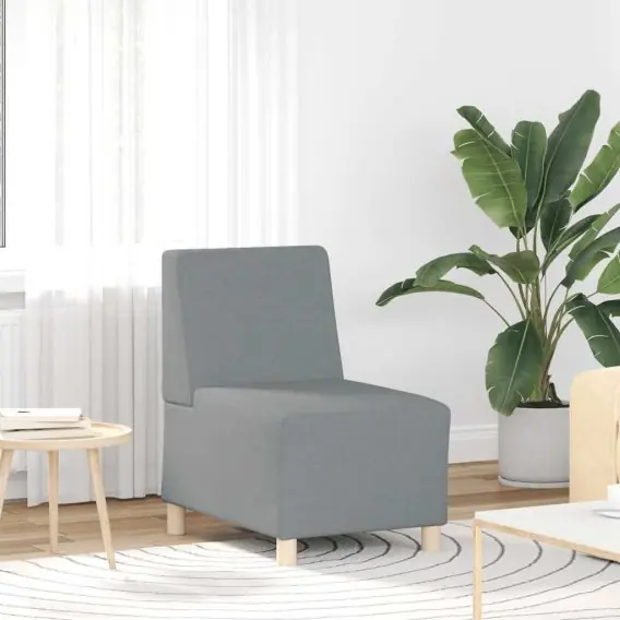 VidaXL Modułowa sofa bez podłokietników, jasnoszara, 55 cm, materiał - Hurtownia wielobranżowa Lumarko Kup teraz