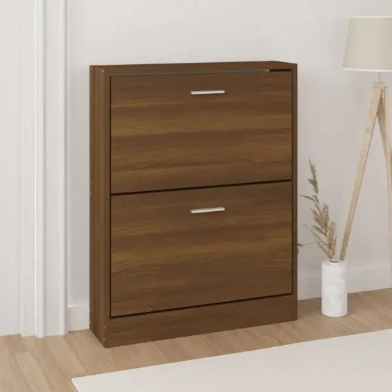 VidaXL Półka na buty, brązowy dąb, 59x17x81 cm - Hurtownia wielobranżowa Lumarko Kup online