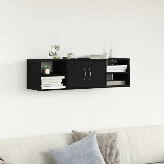 VidaXL Półka ścienna Do montażu na ścianie Czarny Dąb 102 x 30 x 29 cm - Hurtownia wielobranżowa Lumarko Cena promocyjna