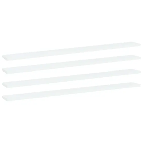 Ostatnie sztuki VidaXL Półki na książki, 4 szt., białe, 100x10x1,5 cm, płyta wiórowa - Hurtownia wielobranżowa Lumarko