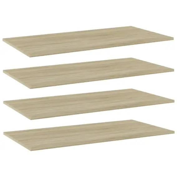 Ekspresowa dostawa VidaXL Półki na książki, 4 szt., dąb sonoma, 80x20x1,5 cm, płyta - Hurtownia wielobranżowa Lumarko