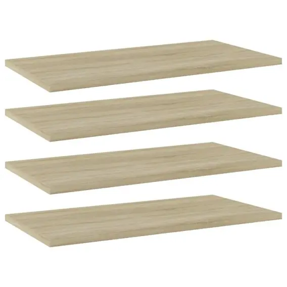 VidaXL Półki na książki, 4 szt., kolor dąb sonoma, 60x30x1,5 cm, płyta - Hurtownia wielobranżowa Lumarko Nowość