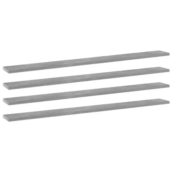 Nie przegap VidaXL Półki na książki, 4 szt., szarość betonu, 100x10x1,5 cm - Hurtownia wielobranżowa Lumarko