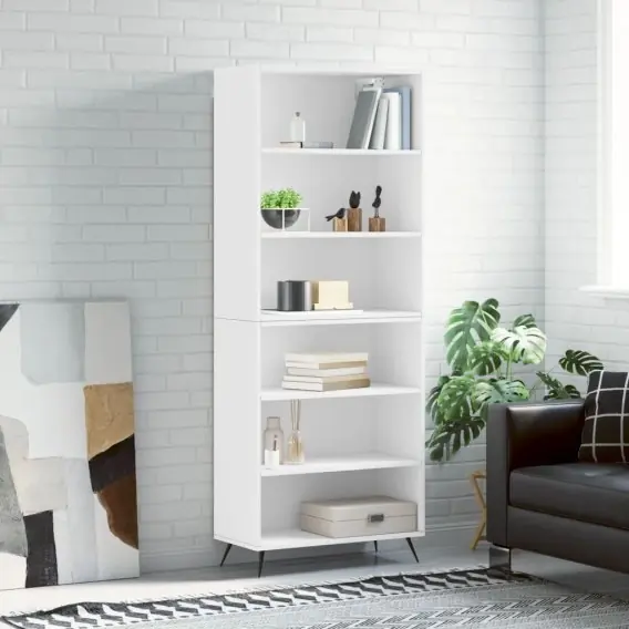 VidaXL Regał, biały, 69,5x32,5x180 cm, materiał drewnopochodny - Hurtownia wielobranżowa Lumarko Zamów teraz