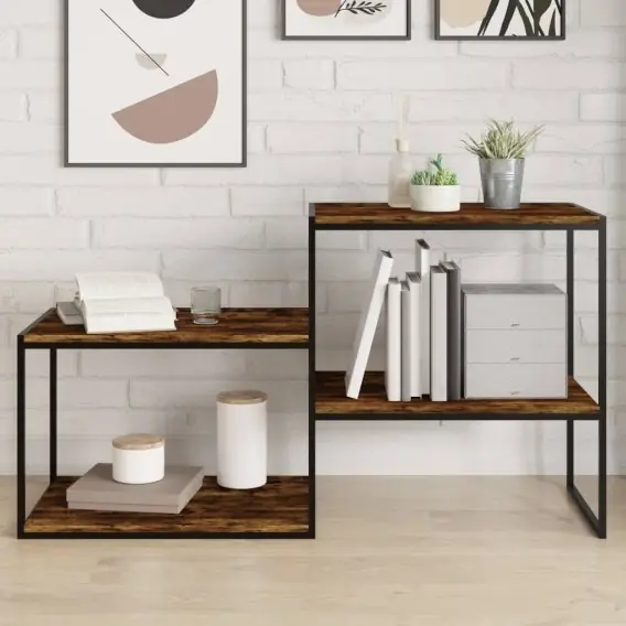 VidaXL Półki ścienne, 4 szt., przydymiony dąb, 60x40x1,5 cm - Hurtownia wielobranżowa Lumarko Wyjątkowa oferta