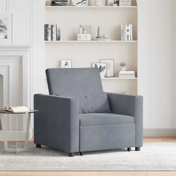 Taniej VidaXL Rozkładana sofa jednoosobowa z kółkami ciemno szary Aksamit - Hurtownia wielobranżowa Lumarko