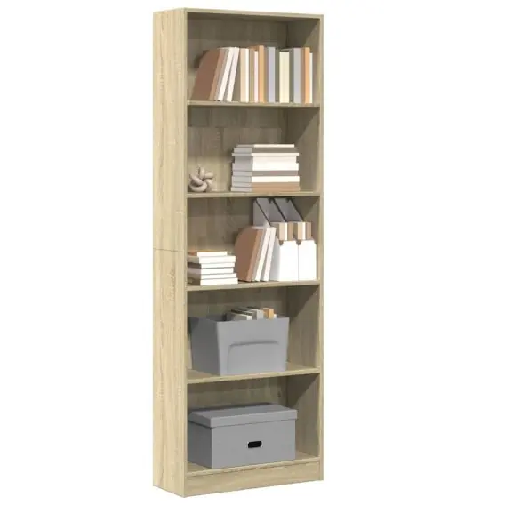 VidaXL Regał, dąb sonoma, 60x24x176 cm, materiał drewnopochodny - Hurtownia wielobranżowa Lumarko Oferta czasowa