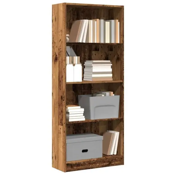 VidaXL Regał, stare drewno, 60x24x143 cm, materiał drewnopochodny - Hurtownia wielobranżowa Lumarko Darmowy zwrot