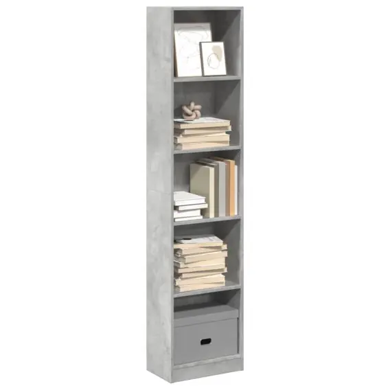 VidaXL Regał, szarość betonu, 40x24x176 cm, materiał drewnopochodny - Hurtownia wielobranżowa Lumarko Kup online
