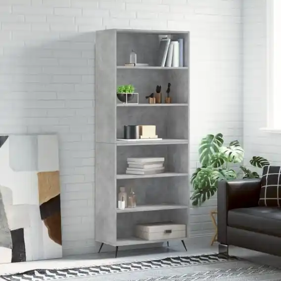 Najlepsza cena VidaXL Regał, szarość betonu, 69,5x32,5x180 cm materiał drewnopochodny - Hurtownia wielobranżowa Lumarko