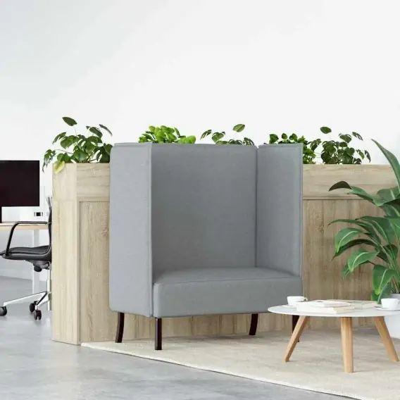 VidaXL Sofa z wysokim oparciem 101cm Jasnoszary tkanina - Hurtownia wielobranżowa Lumarko Bezpieczne zakupy