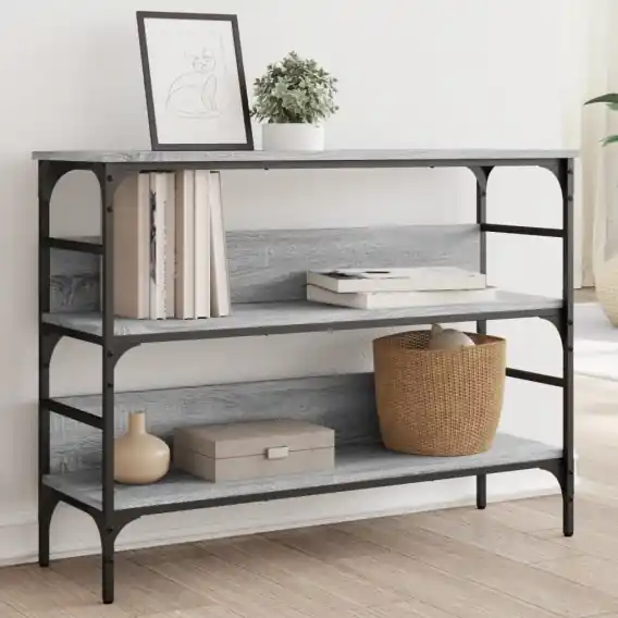 VidaXL Stolik konsolowy, szary dąb sonoma, 100x32x75 cm - Hurtownia wielobranżowa Lumarko Kup online