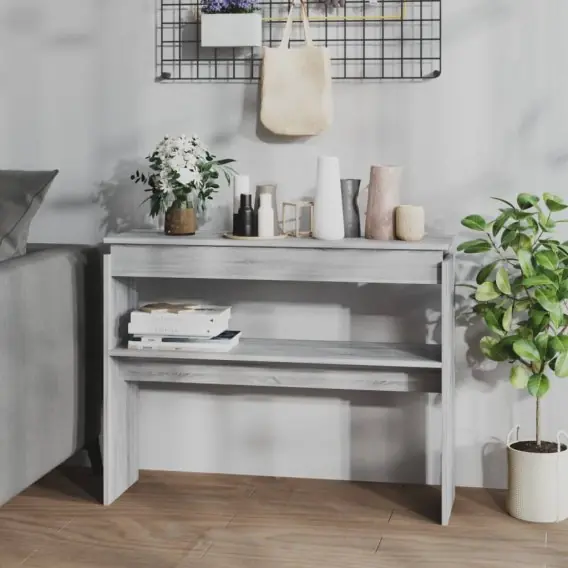 Popularny VidaXL Stolik konsolowy, szary dąb sonoma, 102x30x80 cm - Hurtownia wielobranżowa Lumarko