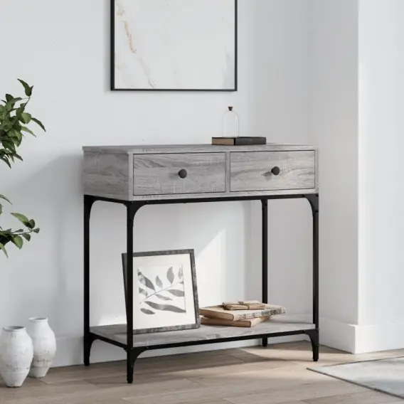Oferta VidaXL Stolik konsolowy, szary dąb sonoma, 75x34,5x75 cm - Hurtownia wielobranżowa Lumarko