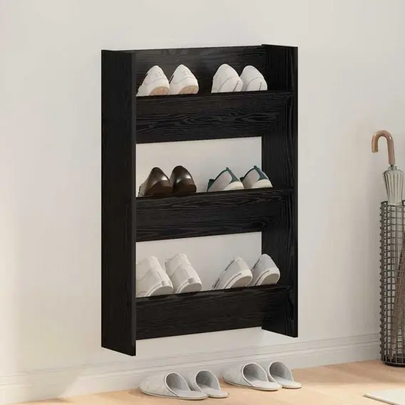 Promocja VidaXL Szafka na buty 60 x 18 x 90 cm Drewno inżynieryjne Czarny Dąb - Hurtownia wielobranżowa Lumarko
