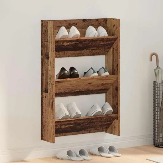 VidaXL Szafka na buty 60 x 18 x 90 cm Drewno inżynieryjne Stare drewno - Hurtownia wielobranżowa Lumarko Oferta