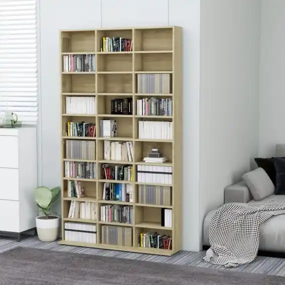 VidaXL Szafka na płyty CD, dąb sonoma, 102x23x177,5 cm - Hurtownia wielobranżowa Lumarko Hit cenowy