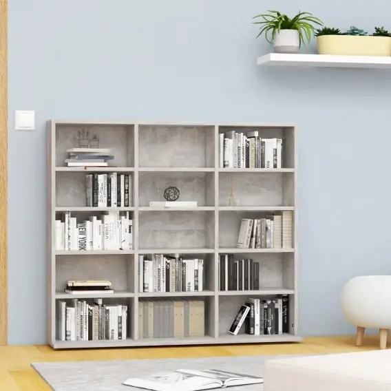 Wybór klientów VidaXL Szafka na płyty CD, szarość betonu, 100 x 23 x 89,5 cm - Hurtownia wielobranżowa Lumarko