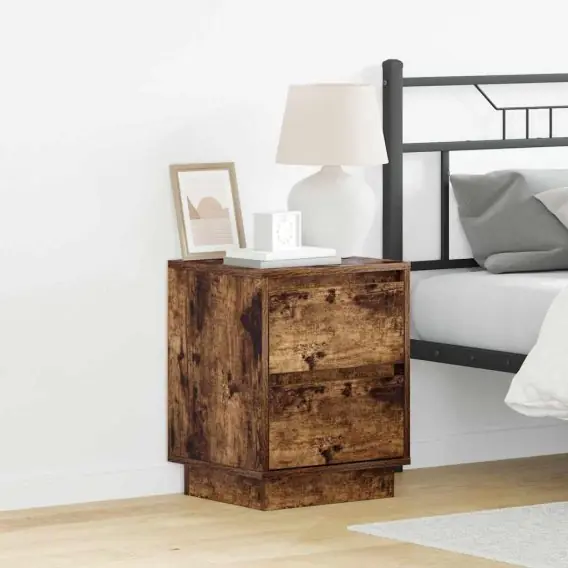 VidaXL Szafka Nocna 2 szt. Dąb wędzony 39 x 34,5 x 50 cm - Hurtownia wielobranżowa Lumarko Oferta czasowa