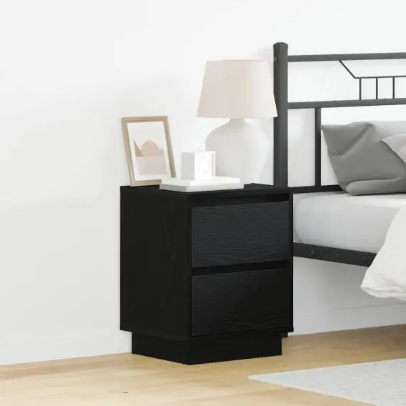 VidaXL Szafka Nocna 2 szt. Czarny Dąb 39 x 34,5 x 50 cm - Hurtownia wielobranżowa Lumarko Kup online