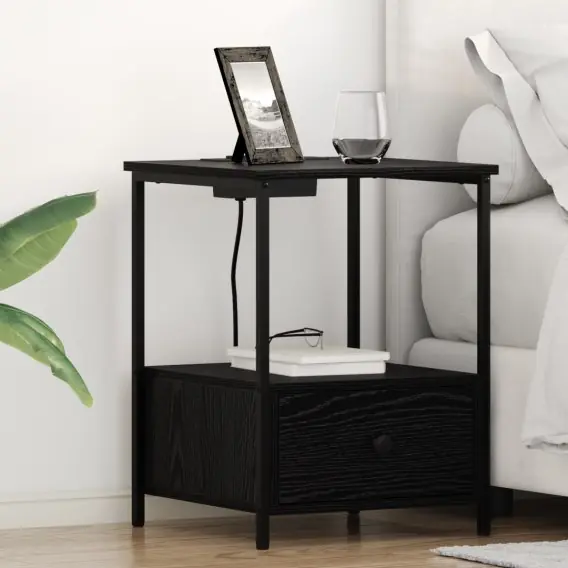 VidaXL Szafka Nocna 2 szt. Czarny Dąb 42 x 41 x 56 cm - Hurtownia wielobranżowa Lumarko Wyjątkowa oferta
