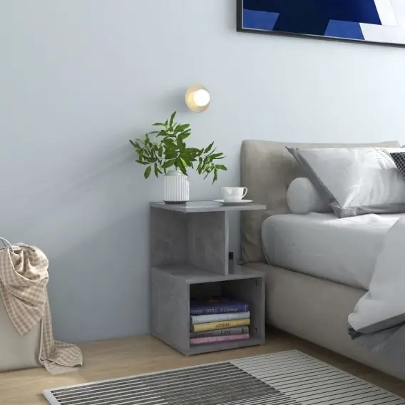 VidaXL Szafka nocna, szarość betonu, 35x35x55 cm - Hurtownia wielobranżowa Lumarko Bestseller