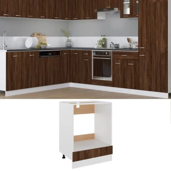 vidaXL Szafka pod piekarnik, brązowy dąb, 60x46x81,5 cm Lumarko! - Hurtownia wielobranżowa Lumarko Bestseller