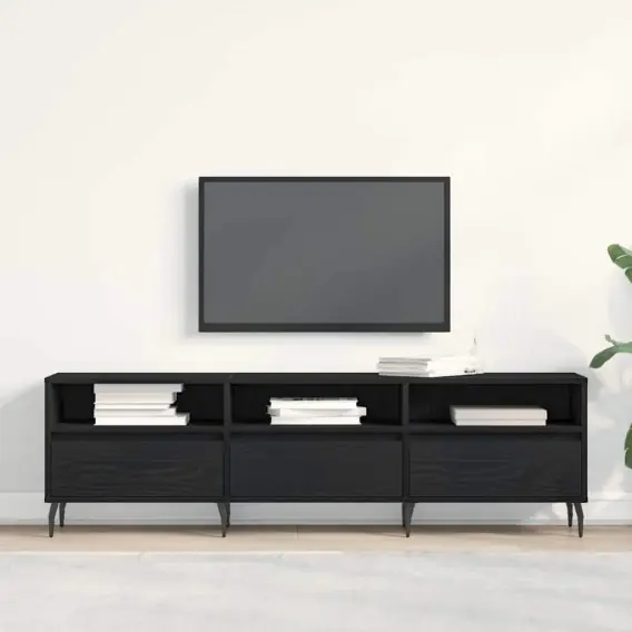 VidaXL Szafka pod telewizor 150 x 30 x 44,5 cm Czarny Dąb - Hurtownia wielobranżowa Lumarko Niska cena