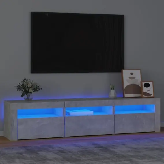 VidaXL Szafka pod TV z oświetleniem LED, szarość betonu, 180x35x40 cm - Hurtownia wielobranżowa Lumarko Hit cenowy