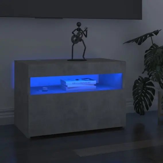 Wysoka jakość VidaXL Szafka pod TV z oświetleniem LED, szarość betonu, 60x35x40 cm - Hurtownia wielobranżowa Lumarko