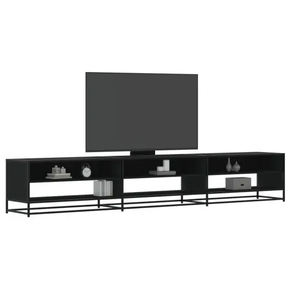 VidaXL Szafka pod TV, czarna, 270x40x46 cm, materiał drewnopochodny - Hurtownia wielobranżowa Lumarko Nie przegap
