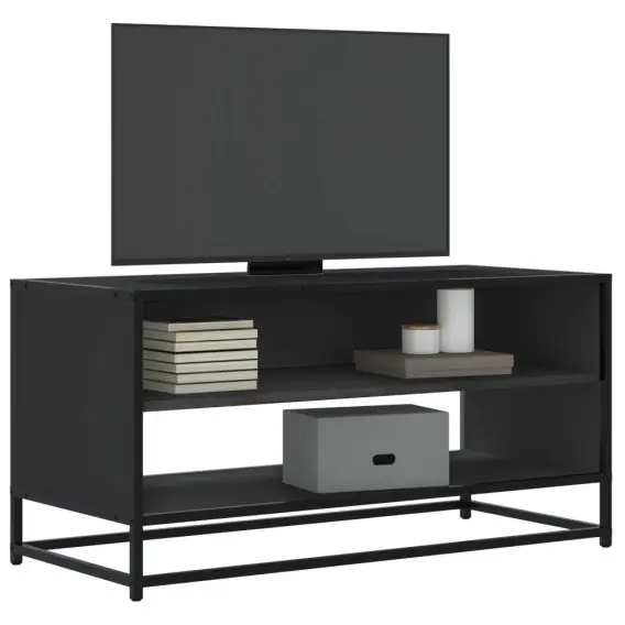 VidaXL Szafka pod TV, czarna, 91x40x46 cm, materiał drewnopochodny - Hurtownia wielobranżowa Lumarko Niska cena