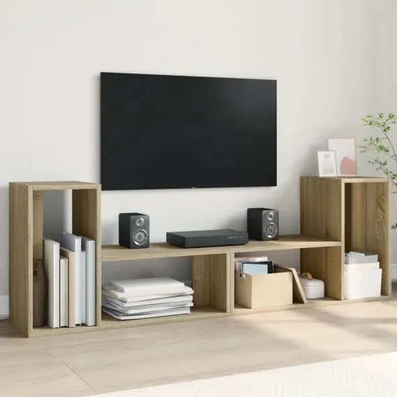 Obniżka ceny VidaXL Szafki pod telewizor, 2 szt., dąb sonoma, 75x30x50 cm - Hurtownia wielobranżowa Lumarko