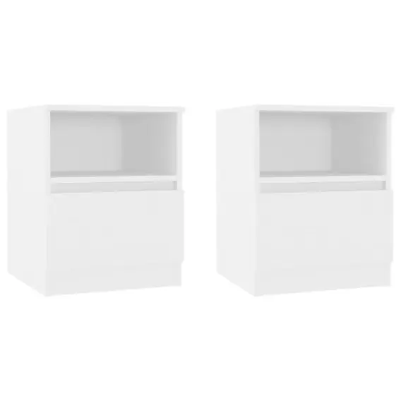 Tani VidaXL Szafki nocne 2 szt., białe 40x40x50 cm, materiał drewnopochodny - Hurtownia wielobranżowa Lumarko