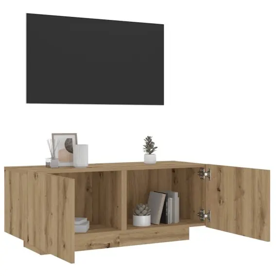 Tani VidaXL Szafka TV, dąb artisan, 100x35x40 cm, materiał drewnopochodny - Hurtownia wielobranżowa Lumarko