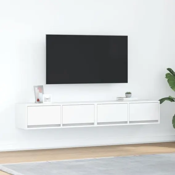 VidaXL Szafki pod TV 2 szt. Białe 80x31x25,5 cm Drewno klejone - Hurtownia wielobranżowa Lumarko Tylko do końca tygodnia