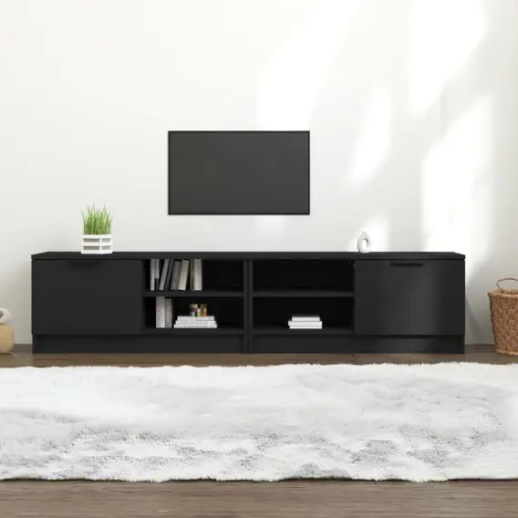 Kup teraz VidaXL Szafki pod TV, 2 szt., czarne, 80x35x36,5 cm - Hurtownia wielobranżowa Lumarko