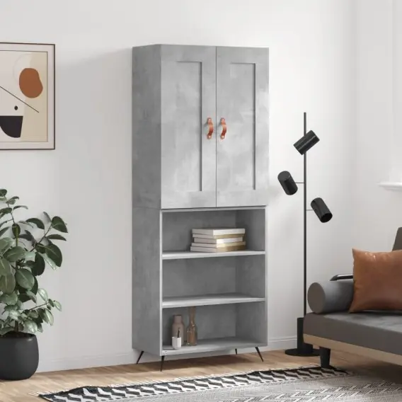 Niska cena VidaXL Witrynka, szarość betonu 69,5x34x180 cm materiał drewnopochodny - Hurtownia wielobranżowa Lumarko