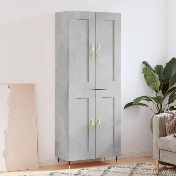 VidaXL Witrynka, szarość betonu 69,5x34x180 cm materiał drewnopochodny - Hurtownia wielobranżowa Lumarko Bestseller