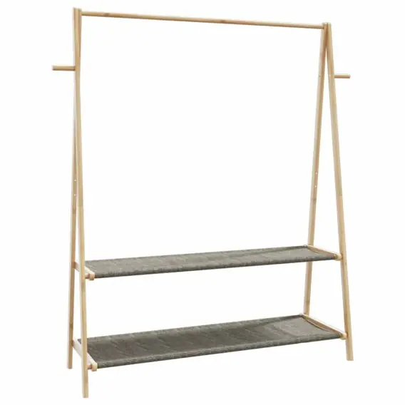 Wieszak na ubrania, z półkami, 132x45,5x150,5 cm, bambusowy Lumarko! - Hurtownia wielobranżowa Lumarko Hit sprzedaży