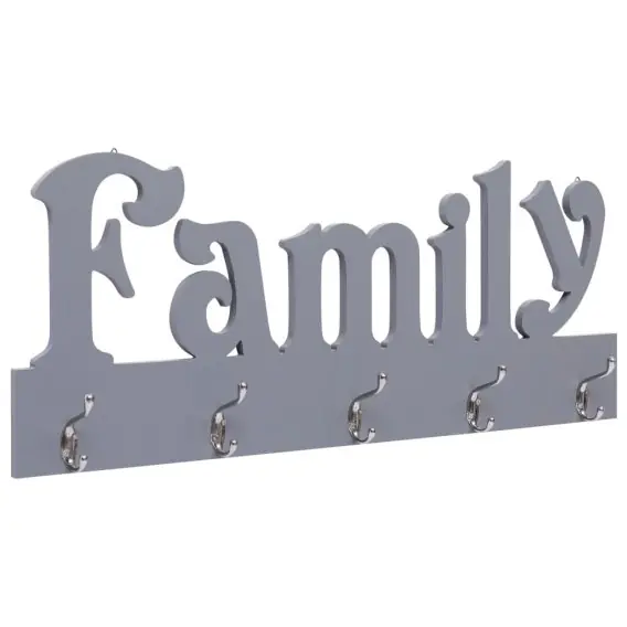 Wieszak ścienny na płaszcze FAMILY, szary, 74 x 29,5 cm Lumarko! - Hurtownia wielobranżowa Lumarko Ograniczona ilość