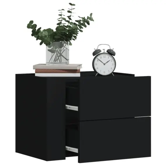 Popularny Wiszące szafki nocne, 2 szt., czarne, 45x30x35 cm Lumarko! - Hurtownia wielobranżowa Lumarko