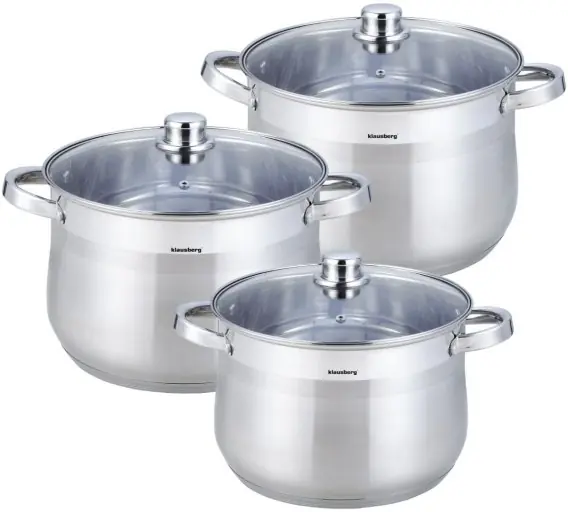 Zestaw 3 Dużych Garnków Klausberg 10/13/16l Kb-7178 Lumarko! Lumarko Wyjątkowa oferta