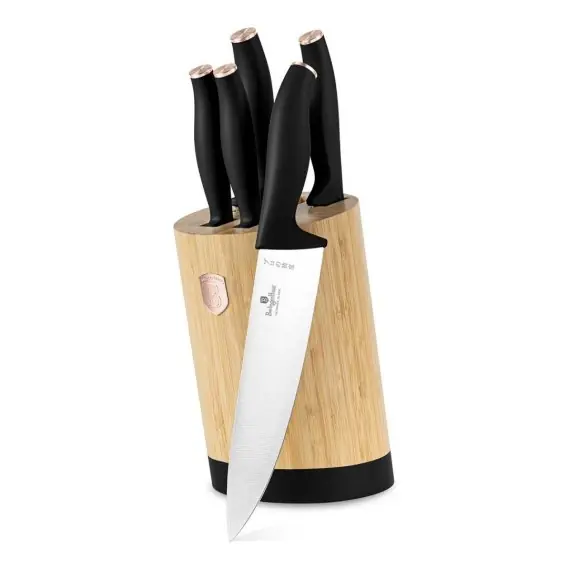 Nowość Zestaw Noży Berlinger Haus Bh-2752 Black Rose W Bloku Bambusowym...