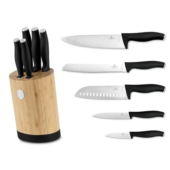 Oferta limitowana Zestaw Noży Berlinger Haus Bh-2753 Matte Black W Bloku Bambusowym...