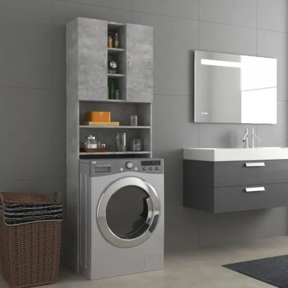 Łatwy zwrot Szafka na pralkę, szarość betonu, 64 x 25,5 x 190 cm Lumarko! - Hurtownia wielobranżowa Lumarko