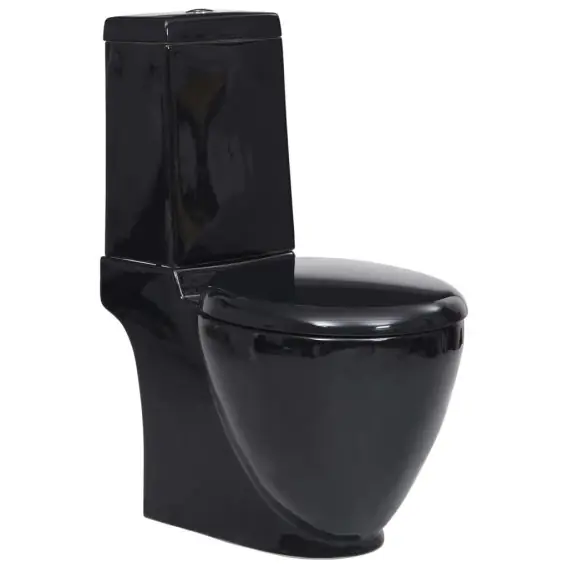 Premium Ceramiczna toaleta ze spłuczką, okrągła, odpływ pionowy, czarna Lumarko! - Hurtownia wielobranżowa Lumarko